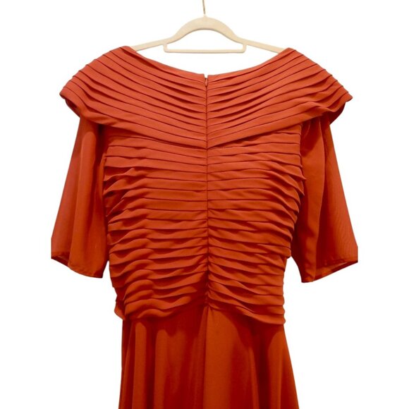 Rust Pleated Midi/Formal/Mother of the Bride Dress by STACEES – Size 12/14 - Picture 4 of 9